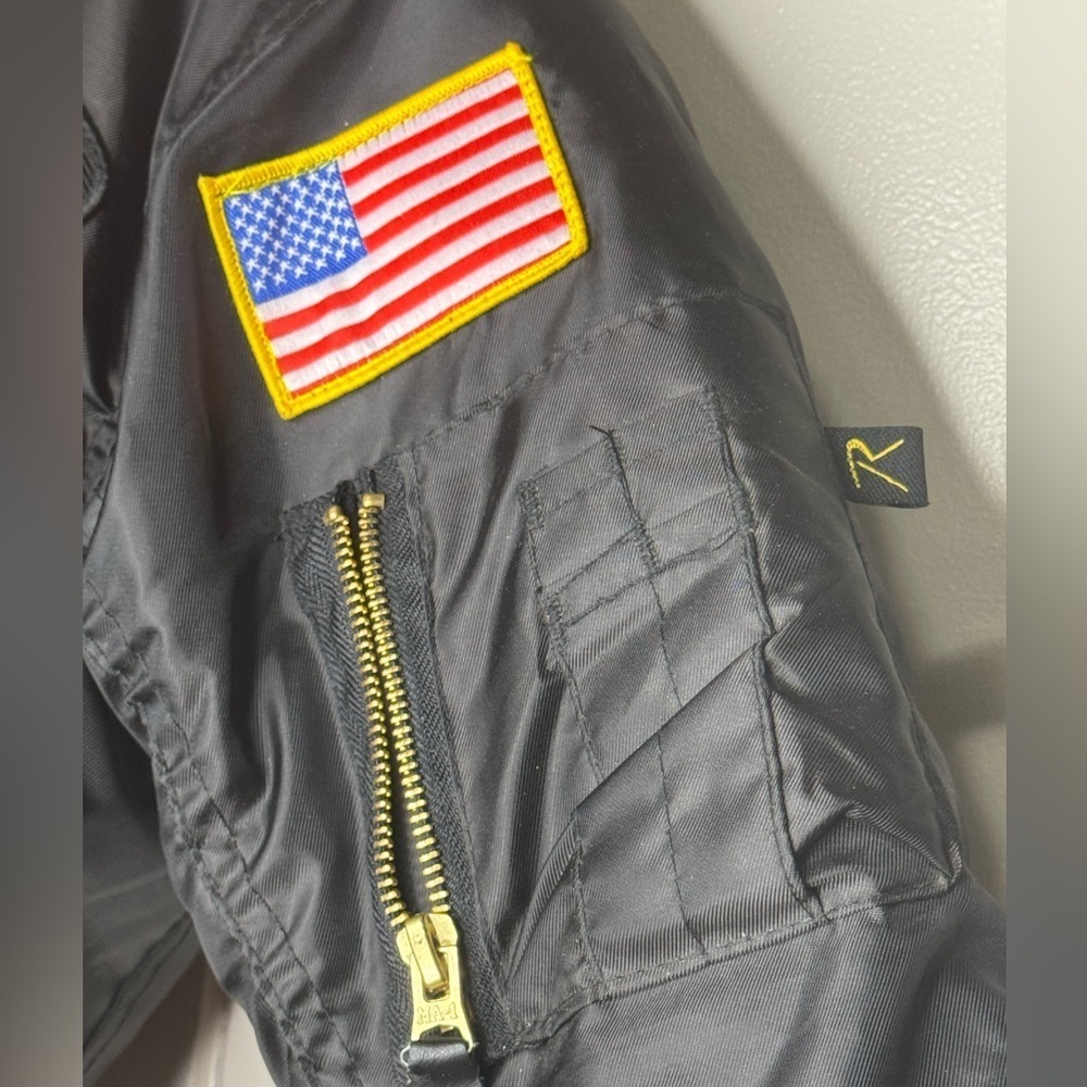 Kids Fighter Pilot Black Jacket-reversible - Picture 7 of 12